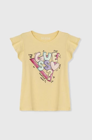 Detské tričko Guess žltá farba