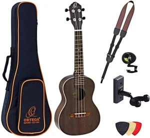 Ortega RUCOAL Deluxe SET Coal Black Ukulele da Concerto