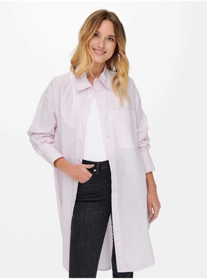 Light Pink Long Shirt ONLY Mathilde - Women