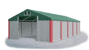 Garážový stan 4x6x2,5m střecha PVC 560g/m2 boky PVC 500g/m2 konstrukce ZIMA Zelená Šedá Červené