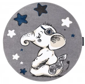 Dětský kusový koberec Petit Elephant stars grey kruh-120x120 (průměr) kruh