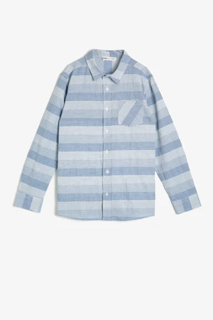 Koton Boy's Blue Patterned Shirt