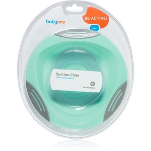 BabyOno Be Active Suction Plate tanier s prísavkou Mint 6 m+ 1 ks