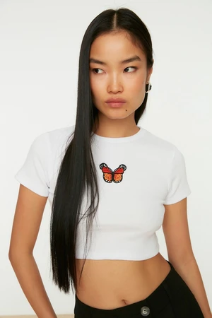 Női crop top Trendyol Embroidered