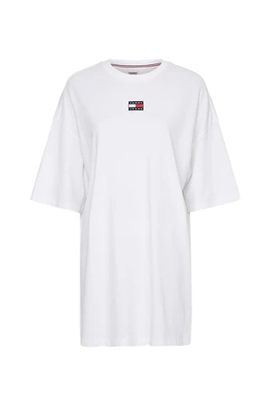 Tommy Jeans Šaty - TJW ESSENTIAL BADGE TEE DRESS biele