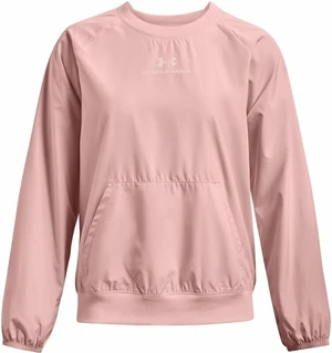 Under Armour UA Rush Woven Crew Retro Pink/White L Hanorac pentru fitness