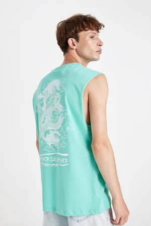 DEFACTO Boxy Fit Printed Crew Neck Undershirt