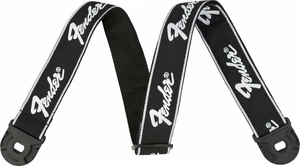 Fender Quickgrip Running Logo Tekstylne gitarowe pasy Running Logo Black and White