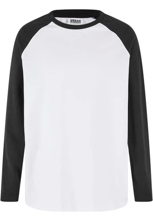 Boys' long-sleeved T-shirt Organic Oversized white/black