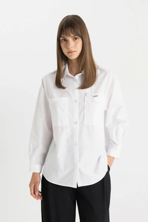 DEFACTO Relax Fit Poplin Long Sleeve Shirt Tunic