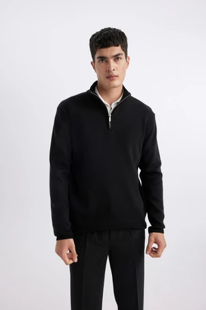 DEFACTO Standard Fit High Neck Zippered Sweater