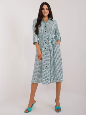 Mint shirt dress with 3/4 sleeves