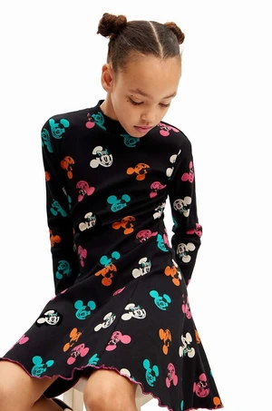 Dívčí šaty Desigual MICKEY MOUSE černá barva, mini, 24WGVK12