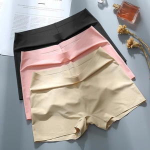 Women Summer Safety Short Panties Ice Silk Underpant Seamless Anti-glare Ladies Pants Girl Boxer Briefs Cozy Female Underwear