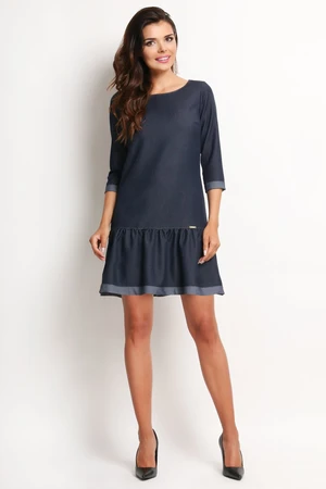 Awama Woman's Dress A118 Navy Blue