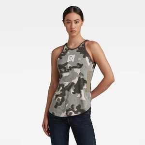 G-STAR Tielko - AOP camo RAW tank zelené