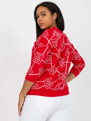 Red blouse plus size with prints