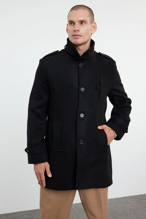 Trendyol Black Men's Regular Fit Winter Wool Blend Winter Coat