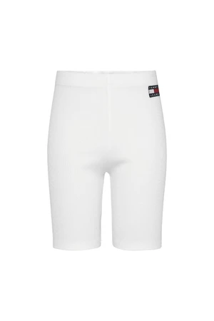 Tommy Jeans Krátke nohavice - TJW RIB BADGE CYCLE SHORT biele