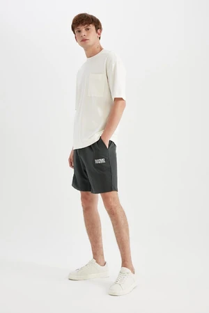 DEFACTO Marvel Logo Only Regular Fit Straight Leg Shorts