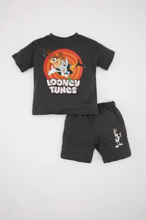 DEFACTO Baby Boy 2-Piece Set Looney Tunes Cotton Short Sleeve T-Shirt Shorts