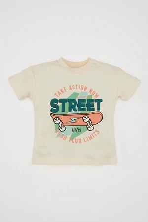 DEFACTO Baby Boy Crew Neck Printed Short Sleeve T-Shirt