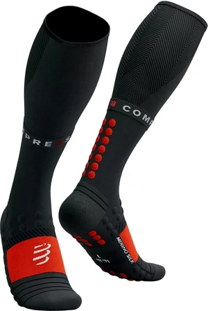 Compressport Full Winter Run Black/High Risk Red T4 Futózoknik