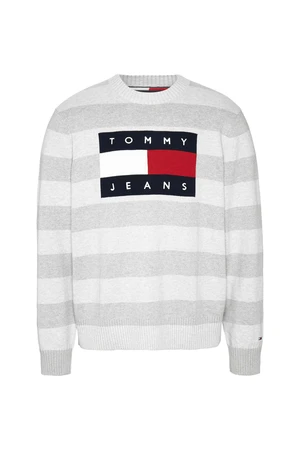 Tommy Jeans Sweater - TJM FLAG SWEATER grey