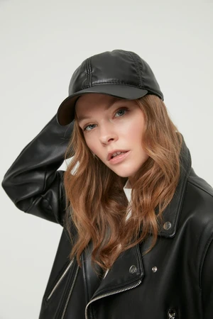 Trendyol Black Faux Leather Women's Hat