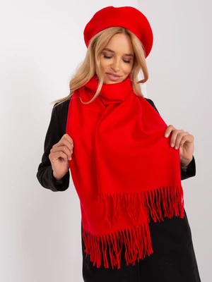 Red wide women's scarf