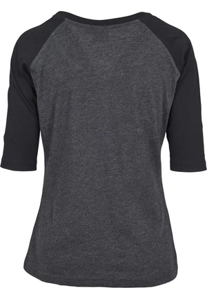 Women's 3/4 Contrast Raglan T-Shirt Coal/Black