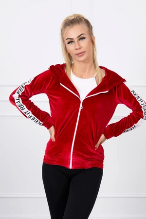 Velour hoodie red