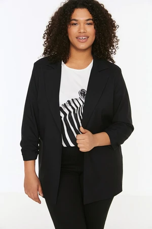 Trendyol Curve Black Collar Detailed Jacket