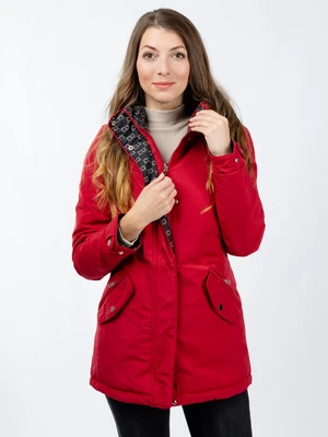 Women's reversible parka GLANO - red/black