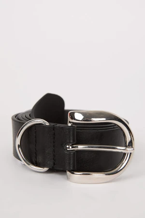 DEFACTO Woman Oval Buckle Faux Leather Classic Belt