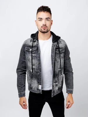 Man Denim Jacket GLANO - dark gray