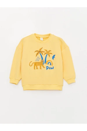 LC Waikiki Crew Neck Long Sleeve Printed Baby Boy Sweatshirt