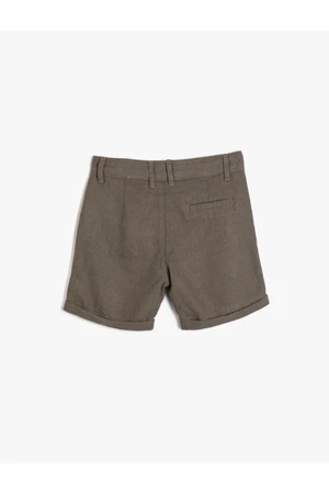 Koton Boy's Buttoned Pocket Linen Shorts