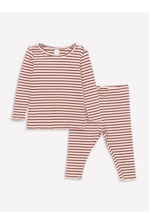 LC Waikiki Crew Neck Long Sleeved Baby Girl Pajamas Set