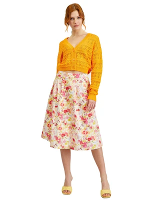 Orsay Creamy Women Floral Skirt - Women