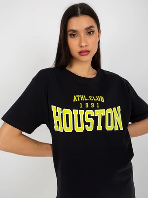 Black women's oversize T-shirt with inscription