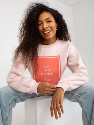 Light pink oversized sweatshirt with printed design