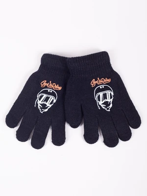 Yoclub Kids's Boys' Five-Finger Gloves RED-0012C-AA5A-012