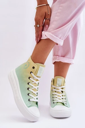 Big Star High Platform Sneakers Yellow-Green