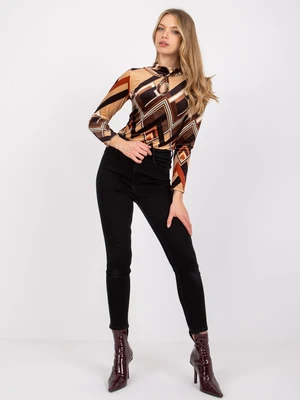 Brown and beige velour blouse Pari