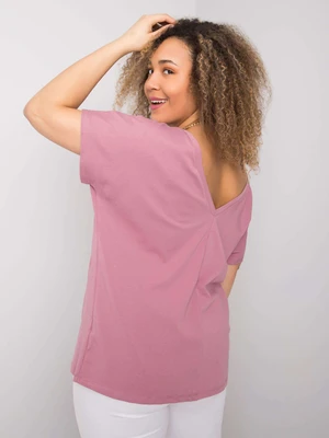 Cotton T-shirt in dirty pink in larger size