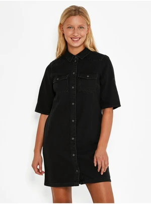 Black Denim Shirt Dress Noisy May Signe - Women