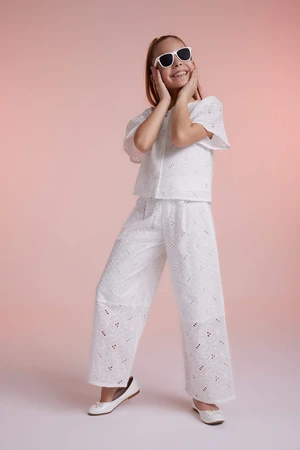 DEFACTO Girl Wide Leg Brode Trousers