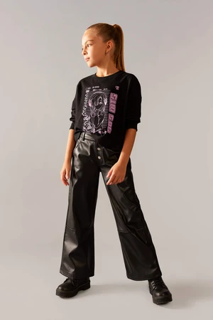 DEFACTO Wide Leg Faux Leather Pants