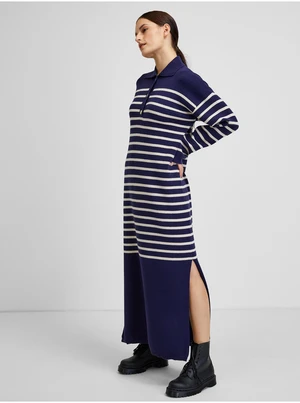 Dark blue striped sweater dress VILA Melinia - Ladies